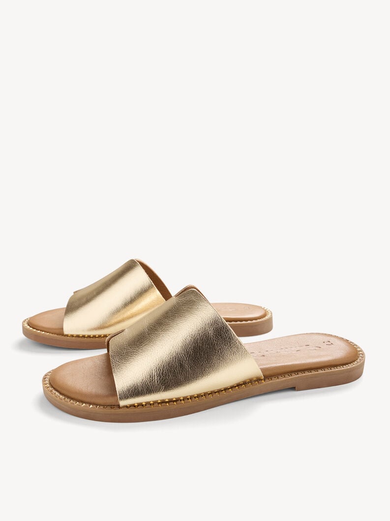 cuir de mule or 1-27135-42-933 acheter tamaris mules en ligne