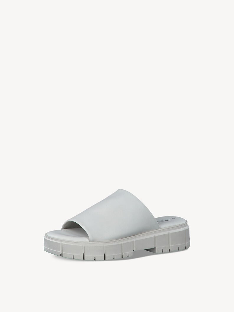 cuir mule - blanche 1-27252-42-104 acheter tamaris mules en ligne