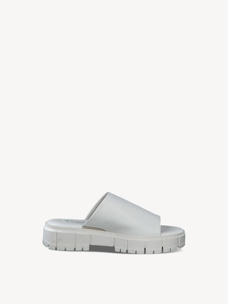 cuir mule - blanche 1-27252-42-104 acheter tamaris mules en ligne