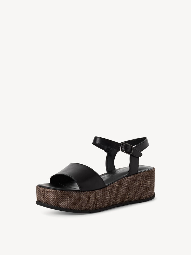 en cuir à talons hauts sandales - noir 1-28020-42-001 acheter tamaris sandales en ligne