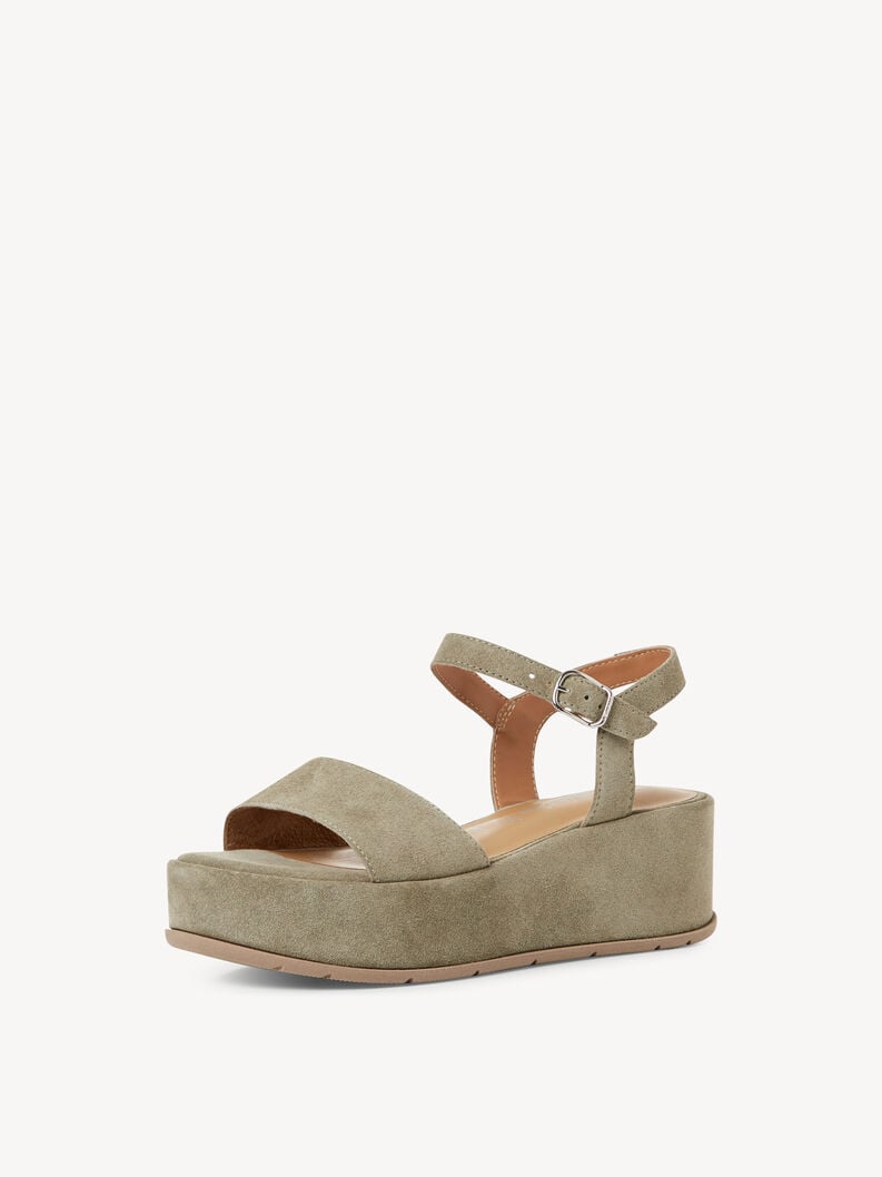 en cuir à talons hauts sandales - vert 1-28020-42-778 acheter tamaris sandales en ligne