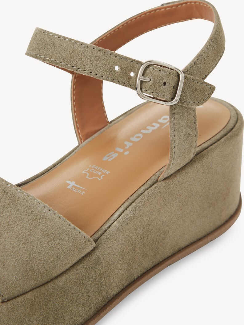 en cuir à talons hauts sandales - vert 1-28020-42-778 acheter tamaris sandales en ligne