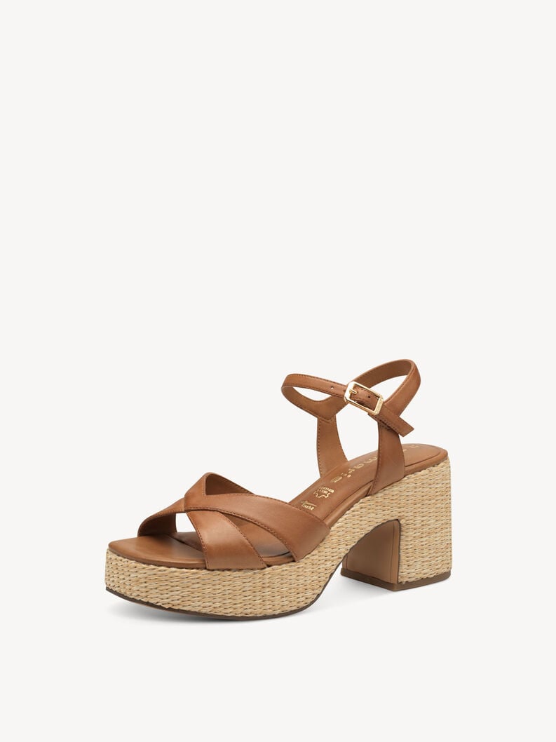 en cuir à talons hauts sandales - brun 1-28313-44-305 acheter tamaris sandales en ligne