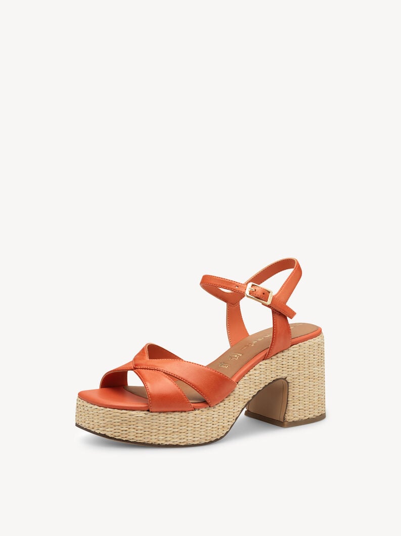 en cuir à talons hauts sandales - orange 1-28313-44-606 acheter tamaris sandales en ligne