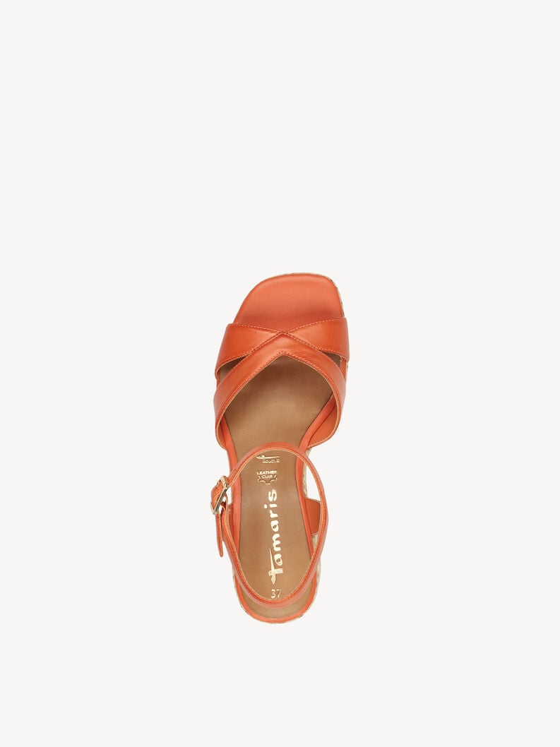 en cuir à talons hauts sandales - orange 1-28313-44-606 acheter tamaris sandales en ligne
