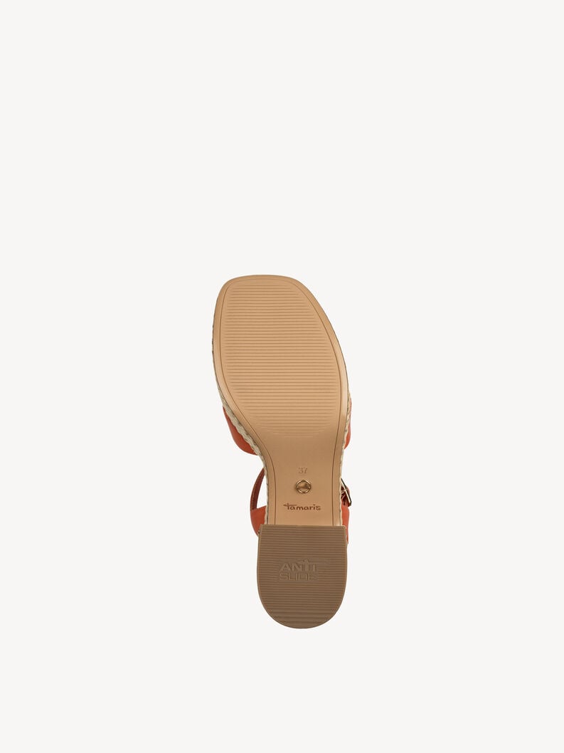en cuir à talons hauts sandales - orange 1-28313-44-606 acheter tamaris sandales en ligne