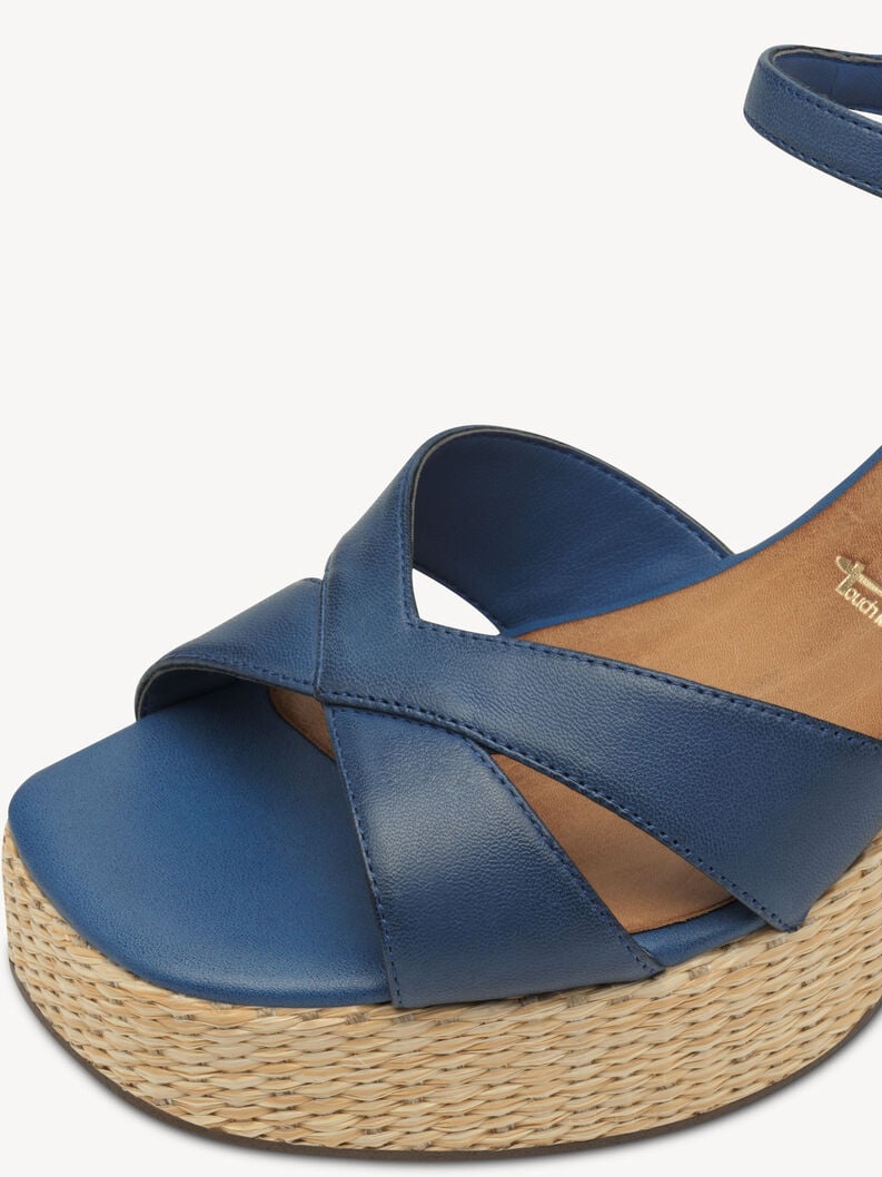 en cuir à talons hauts sandales - bleu 1-28313-44-800 acheter tamaris sandales en ligne