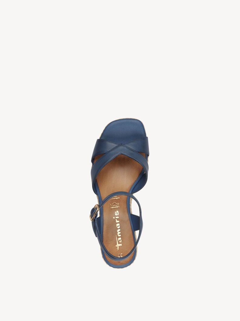 en cuir à talons hauts sandales - bleu 1-28313-44-800 acheter tamaris sandales en ligne