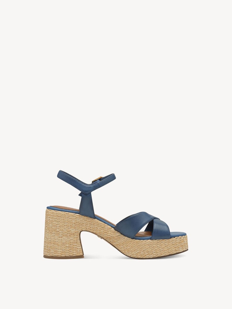 en cuir à talons hauts sandales - bleu 1-28313-44-800 acheter tamaris sandales en ligne