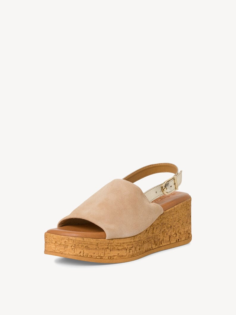 en cuir à talons hauts sandales - beige 1-28393-42-400 acheter tamaris sandales en ligne