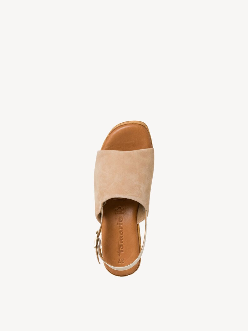 en cuir à talons hauts sandales - beige 1-28393-42-400 acheter tamaris sandales en ligne
