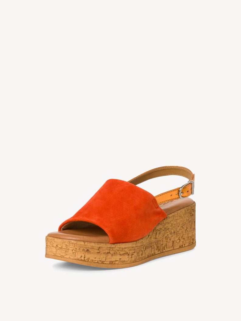 en cuir à talons hauts sandales - orange 1-28393-42-606 acheter tamaris sandales en ligne
