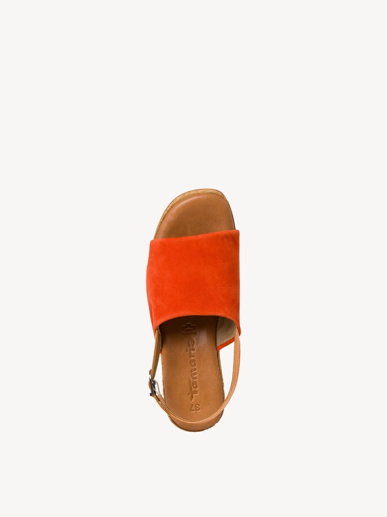 en cuir à talons hauts sandales - orange 1-28393-42-606 acheter tamaris sandales en ligne