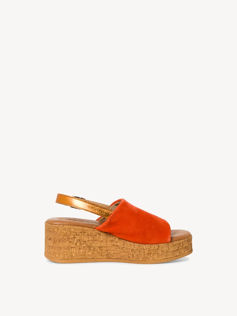 en cuir à talons hauts sandales - orange 1-28393-42-606 acheter tamaris sandales en ligne