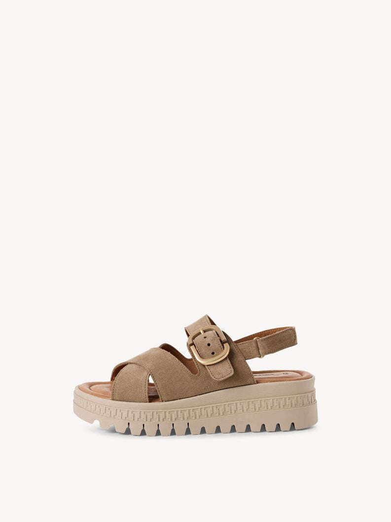 en cuir à talons hauts sandales - beige 1-28704-44-341 acheter tamaris sandales en ligne