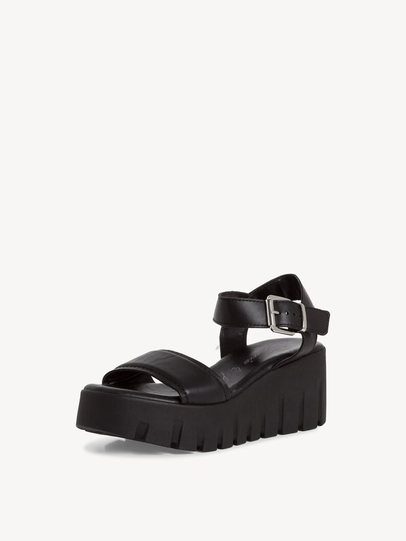 en cuir à talons hauts sandales - noir 1-28712-42-003 acheter tamaris sandales en ligne
