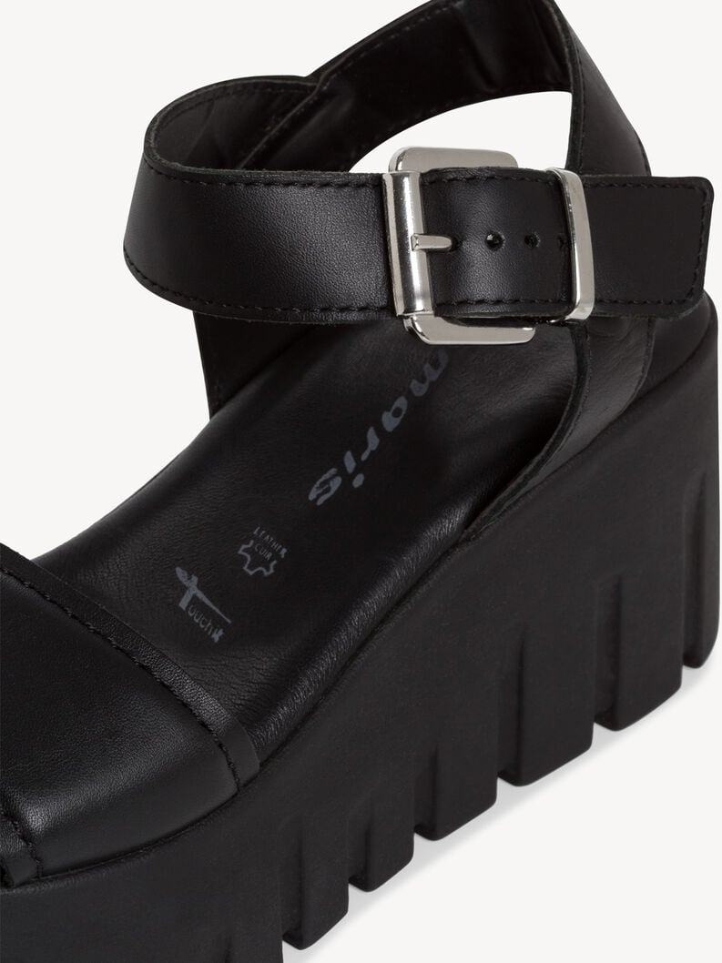 en cuir à talons hauts sandales - noir 1-28712-42-003 acheter tamaris sandales en ligne