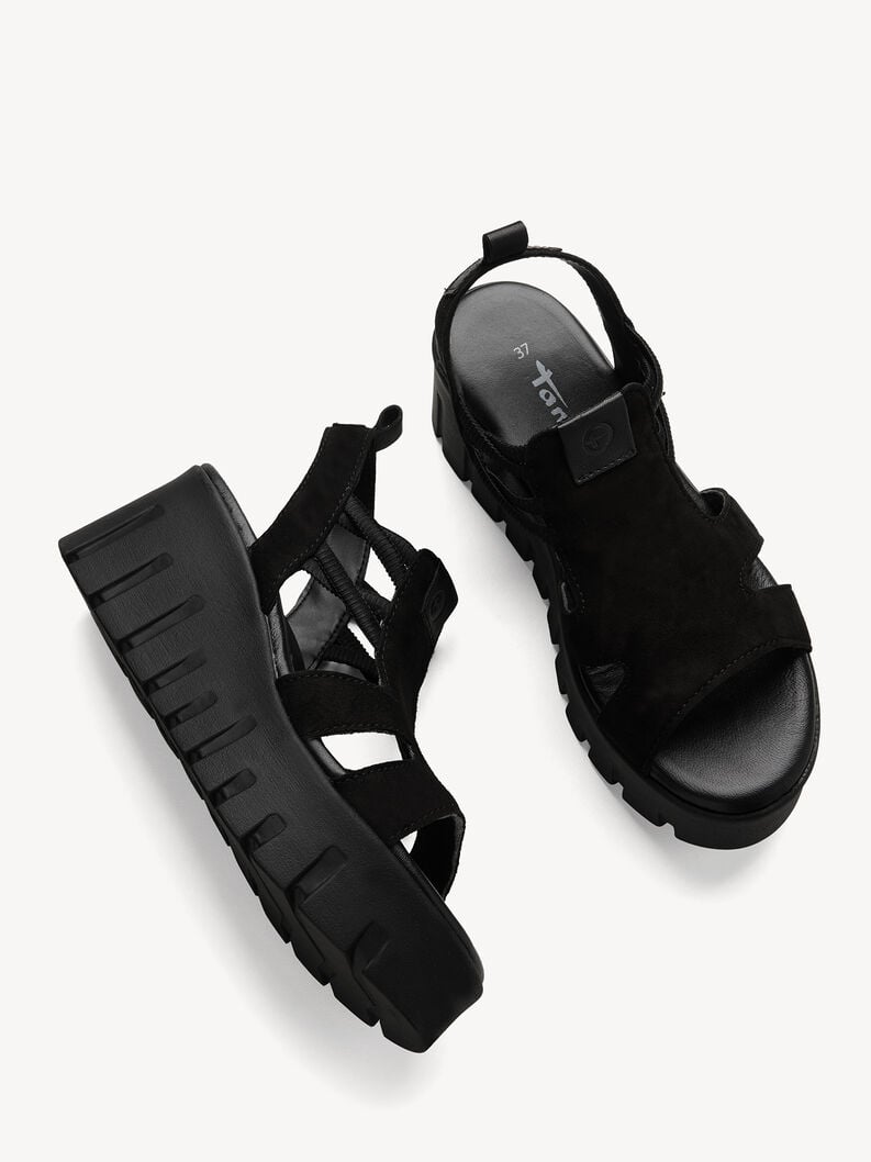 en cuir à talons hauts sandales - noir 1-28717-44-001 acheter tamaris sandales en ligne