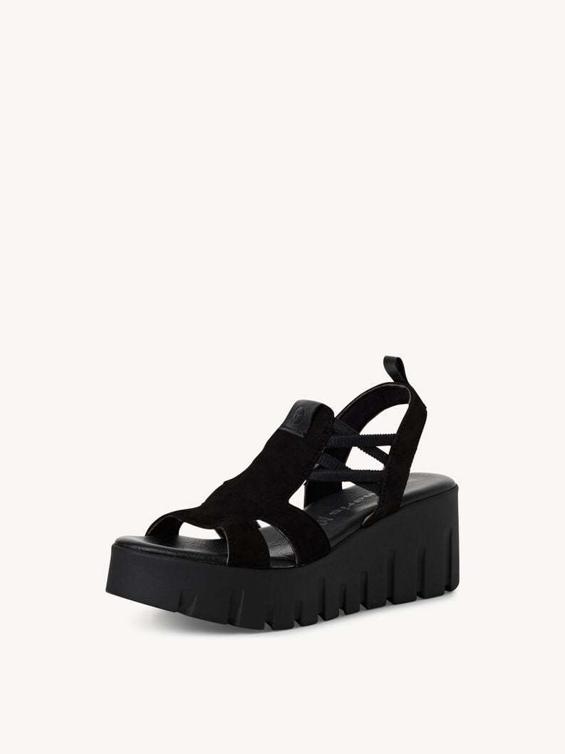 en cuir à talons hauts sandales - noir 1-28717-44-001 acheter tamaris sandales en ligne