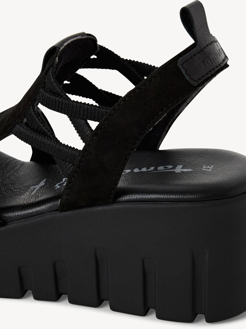 en cuir à talons hauts sandales - noir 1-28717-44-001 acheter tamaris sandales en ligne