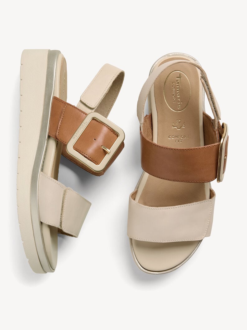 en cuir à talons hauts sandales - beige 8-88706-42-414 acheter tamaris sandales en ligne