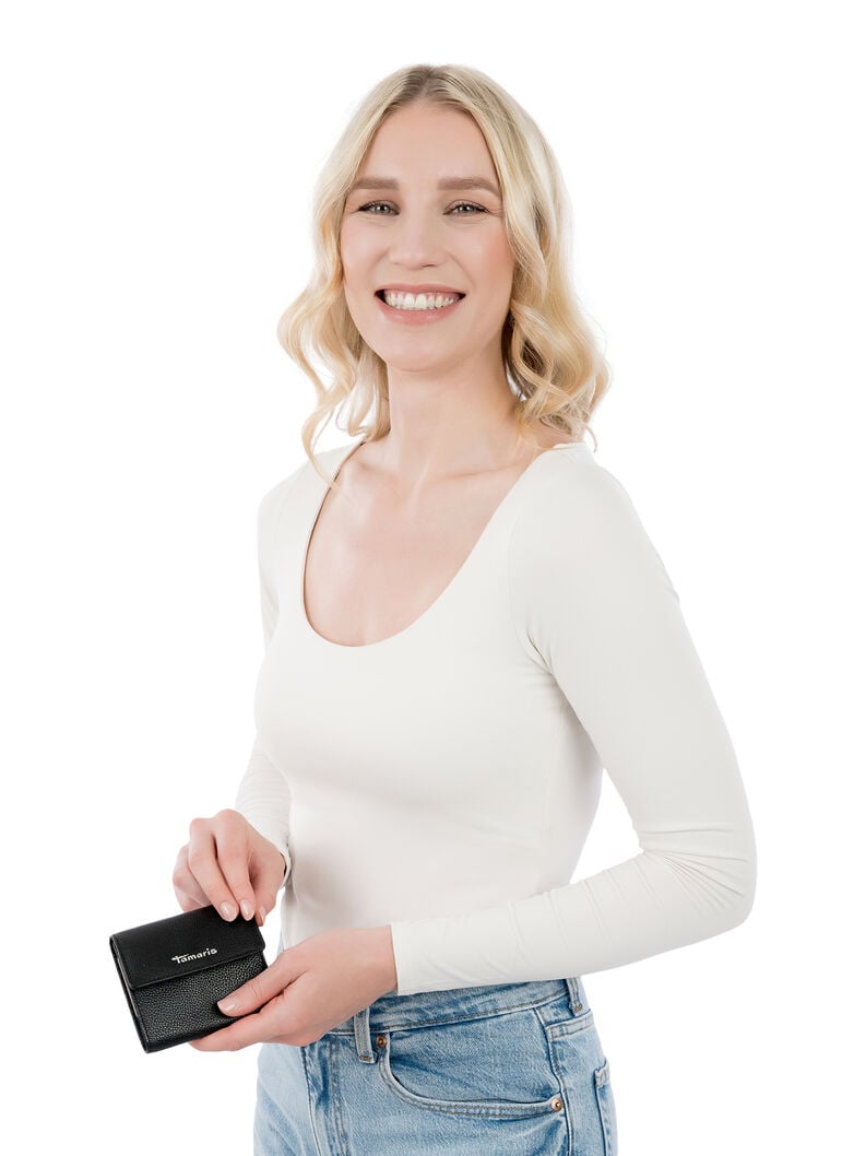 porte-monnaie en cuir - noir 50005-100 acheter tamaris sacs à main et étuis en ligne