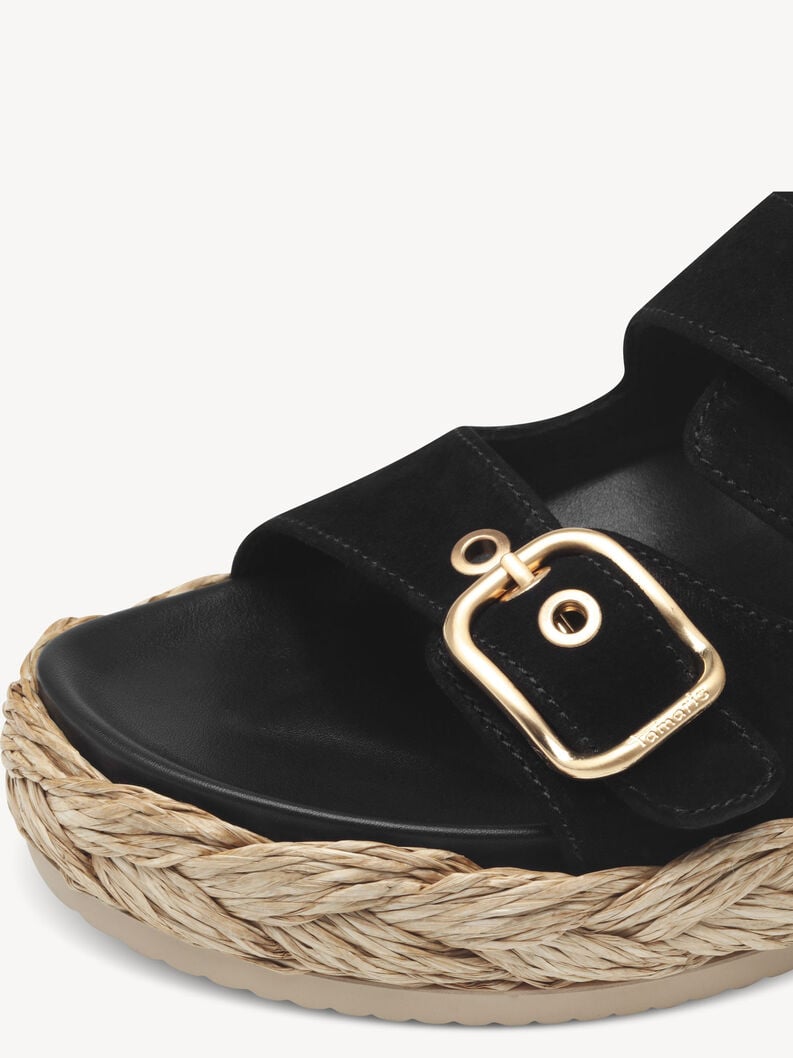 le cuir de la mule - noire 1-27412-44-001 acheter tamaris mules en ligne