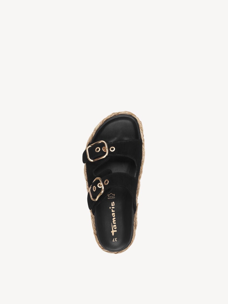 le cuir de la mule - noire 1-27412-44-001 acheter tamaris mules en ligne