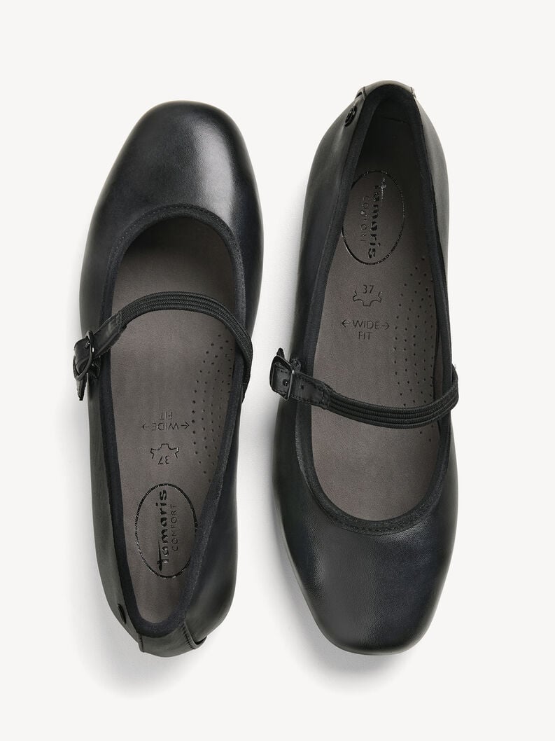 cuir ballerine noir 8-82107-44-001 acheter tamaris large ballerines en ligne