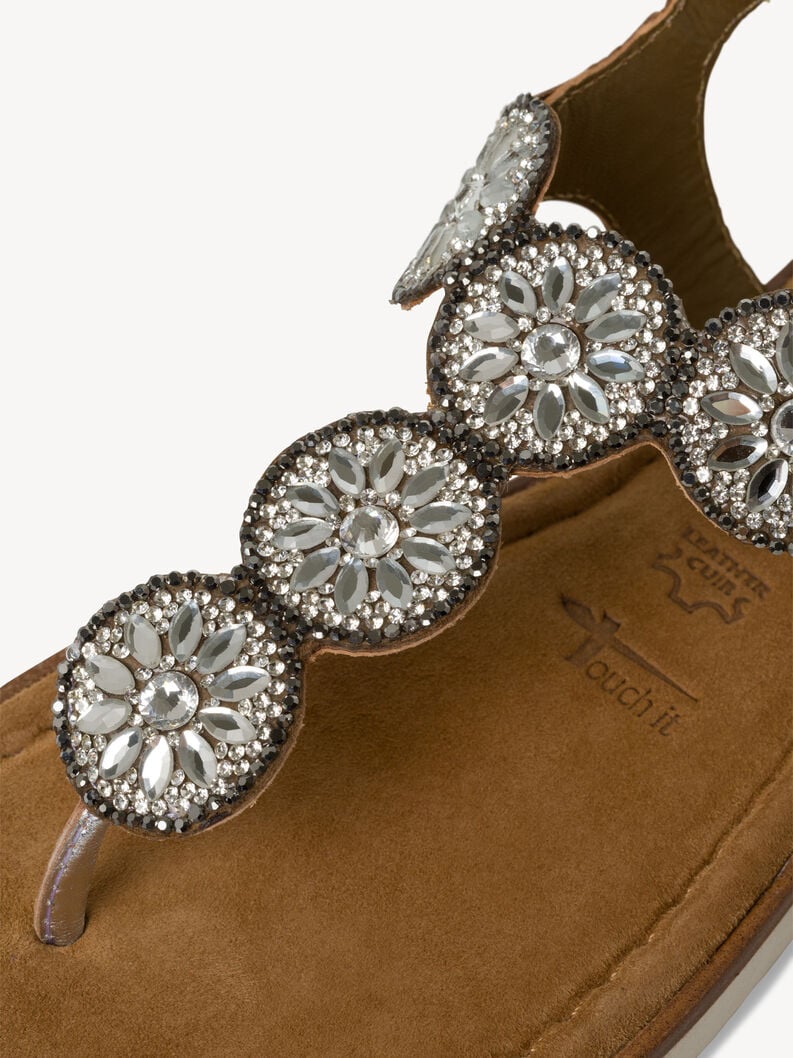 sandale en cuir - argent 1-28602-42-941 acheter tamaris toe post sandals en ligne