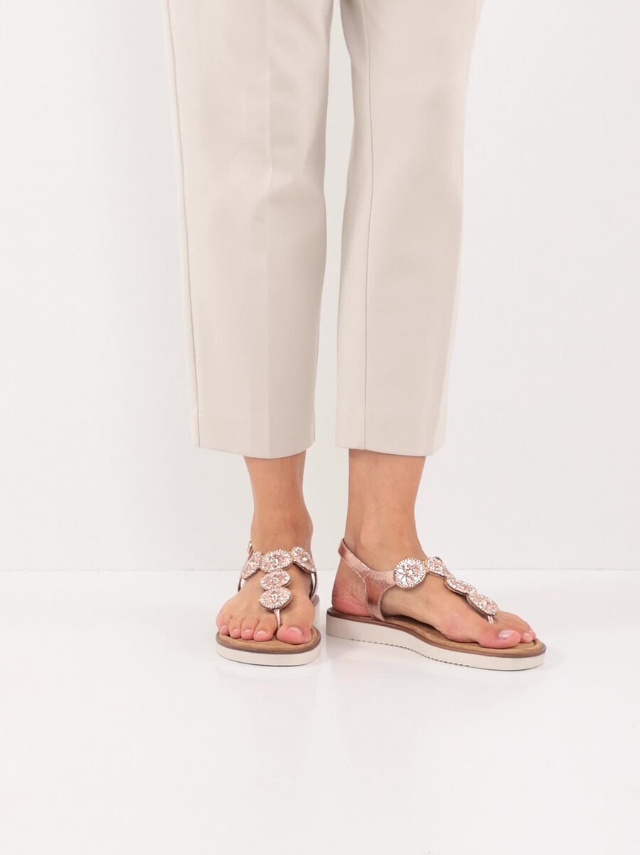 sandale en cuir - métallisé 1-28602-42-952 acheter tamaris toe post sandals en ligne