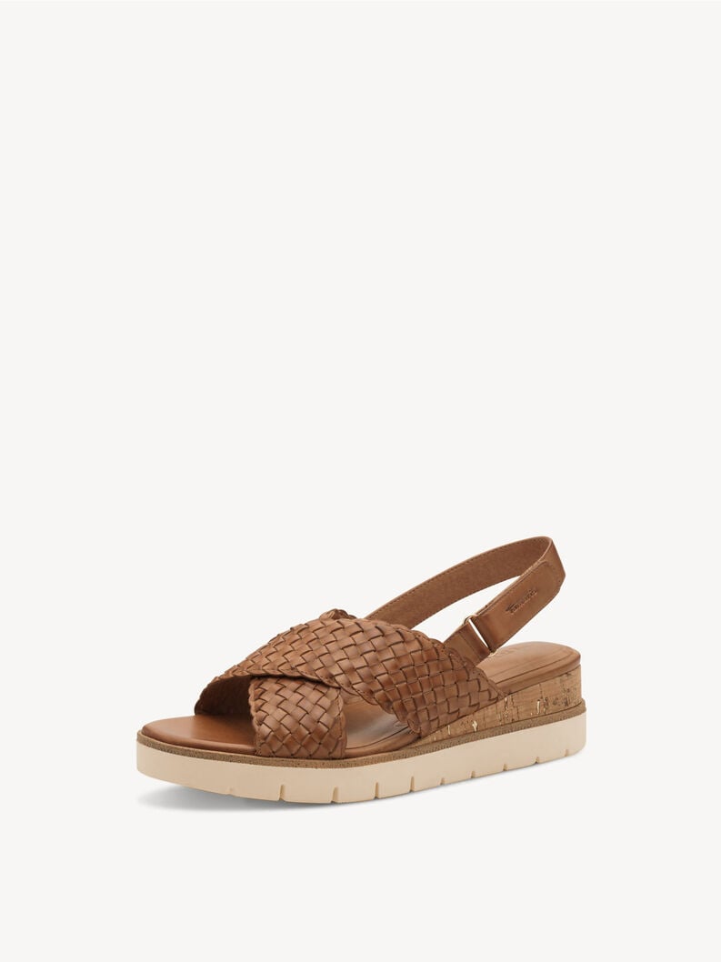 en cuir à talons hauts sandales - brun 1-28251-44-305 acheter tamaris sandales en ligne
