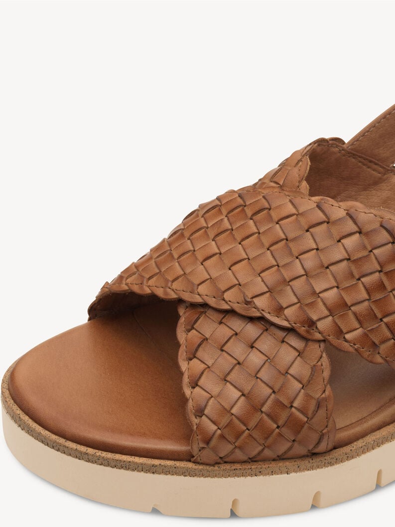 en cuir à talons hauts sandales - brun 1-28251-44-305 acheter tamaris sandales en ligne