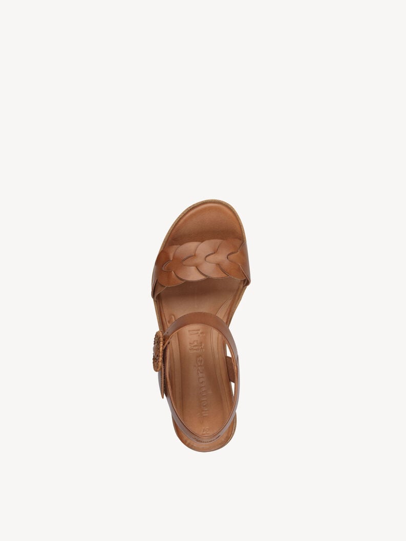 en cuir à talons hauts sandales - brun 1-28258-44-305 acheter tamaris sandales en ligne