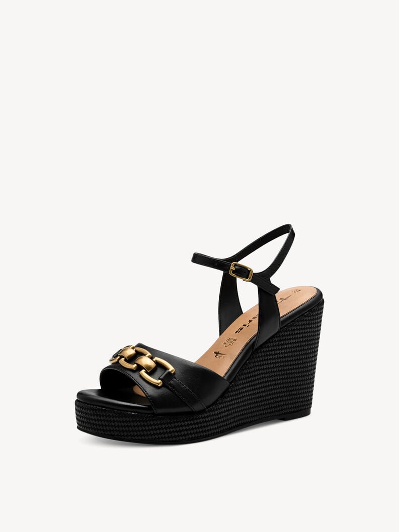 en cuir à talons hauts sandales - noir 1-28317-44-001 acheter tamaris sandales en ligne