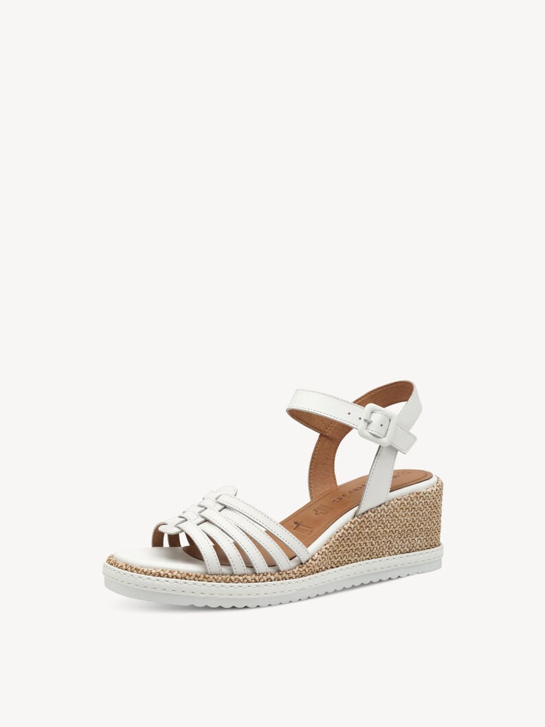 en cuir à talons hauts sandales - blanc 1-28332-44-100 acheter tamaris sandales en ligne