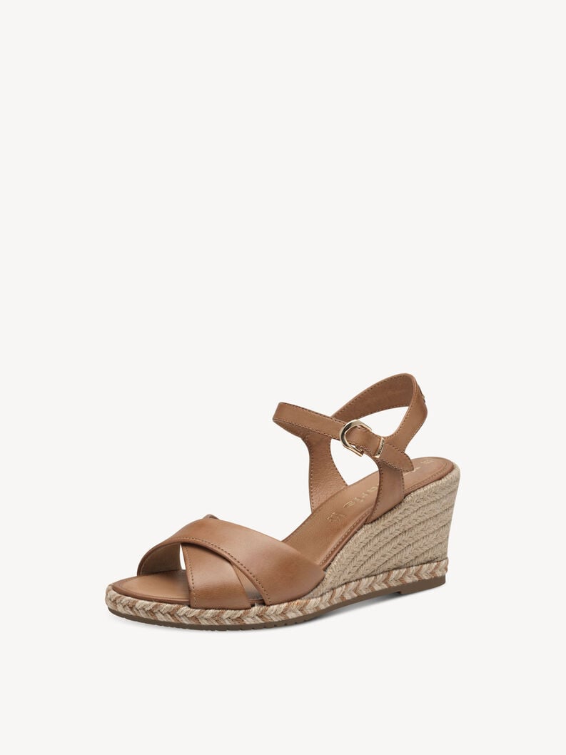 en cuir à talons hauts sandales - brun 1-28346-44-305 acheter tamaris sandales en ligne