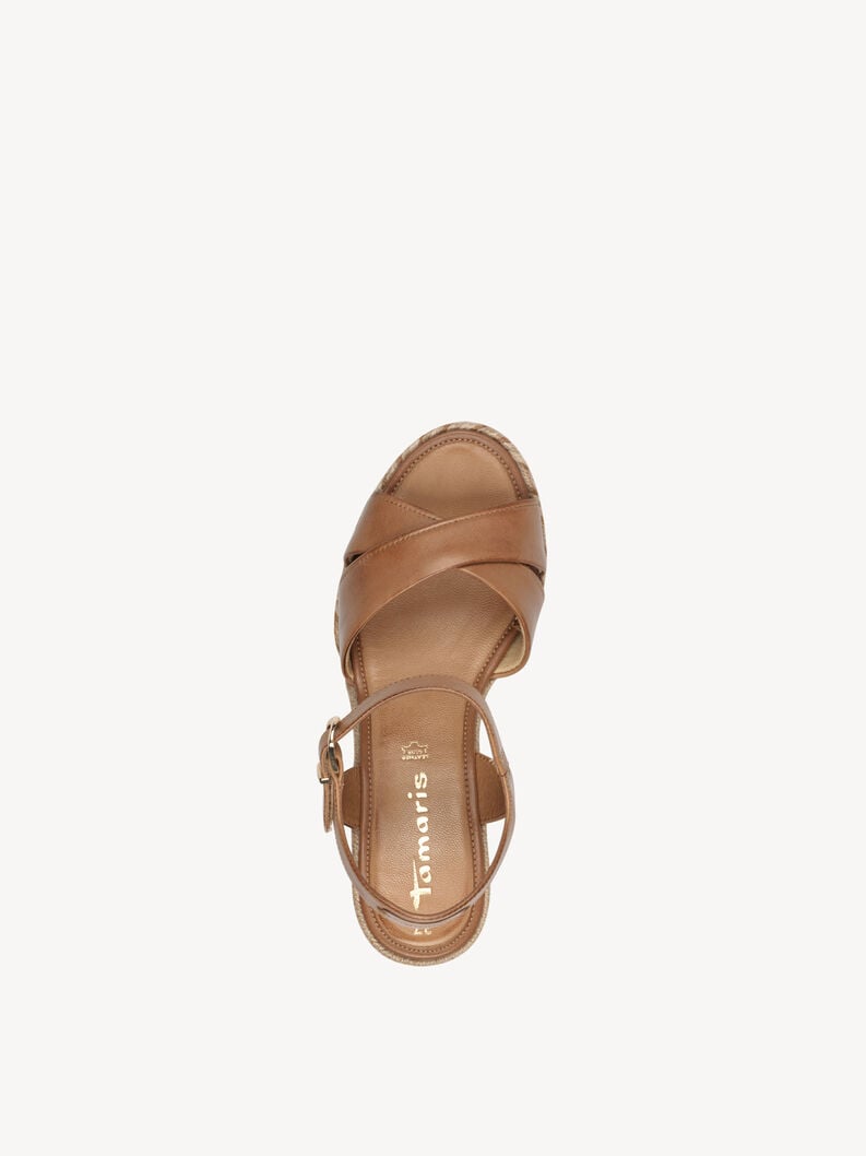 en cuir à talons hauts sandales - brun 1-28346-44-305 acheter tamaris sandales en ligne