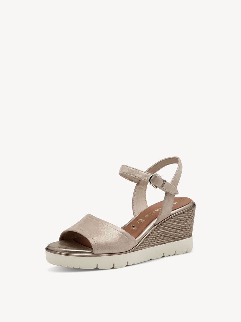 en cuir à talons hauts sandales - beige 1-28360-44-179 acheter tamaris sandales en ligne