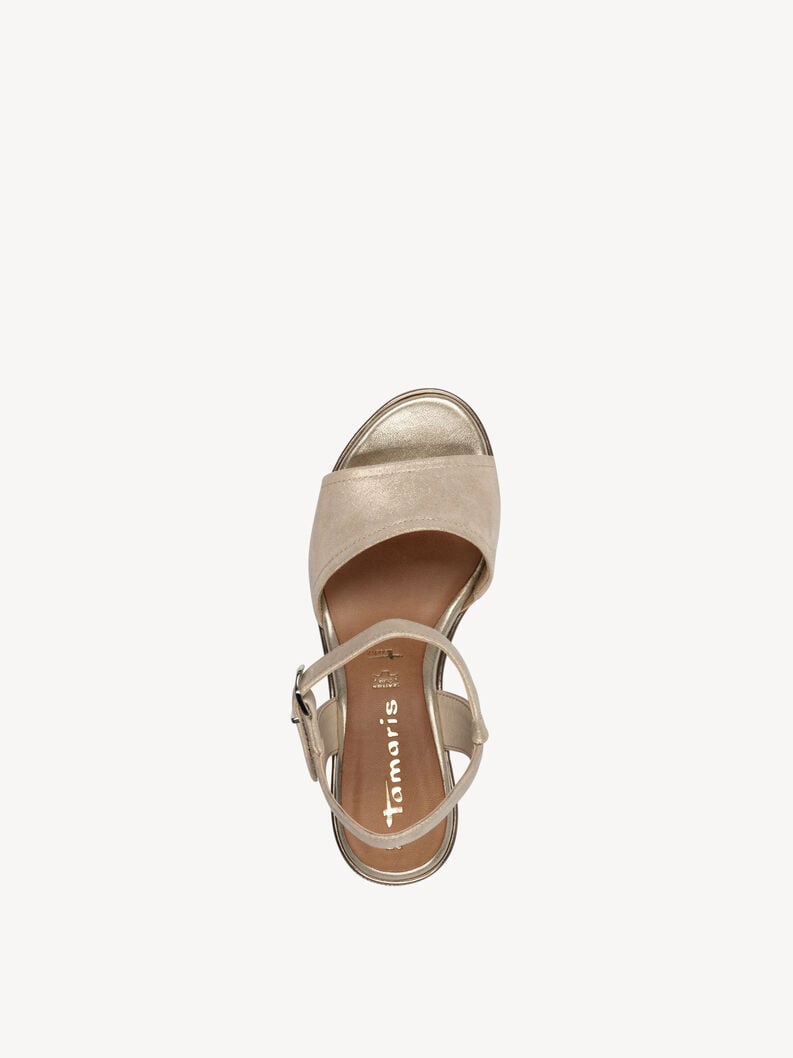 en cuir à talons hauts sandales - beige 1-28360-44-179 acheter tamaris sandales en ligne