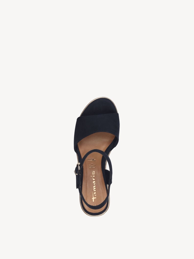 en cuir à talons hauts sandales - bleu 1-28360-44-805 acheter tamaris sandales en ligne