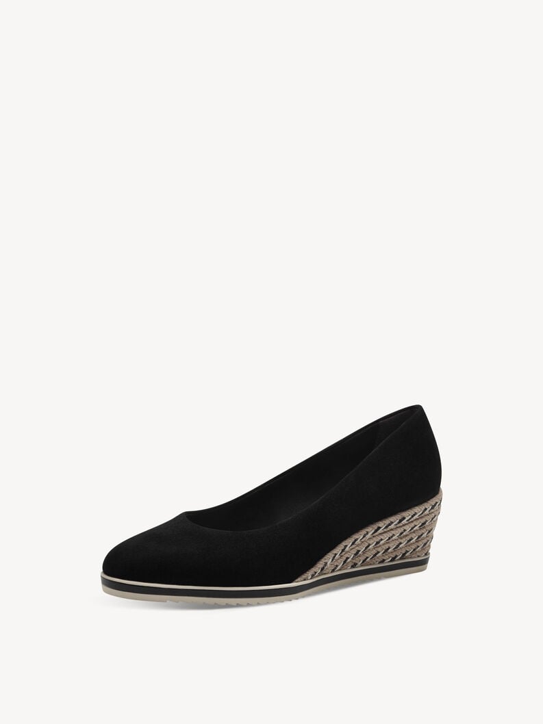 wedge en cuir pompes - noir 1-22303-42-001 acheter tamaris pompes en ligne