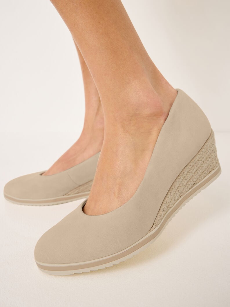 wedge en cuir pompes - beige 1-22303-42-251 acheter tamaris pompes en ligne