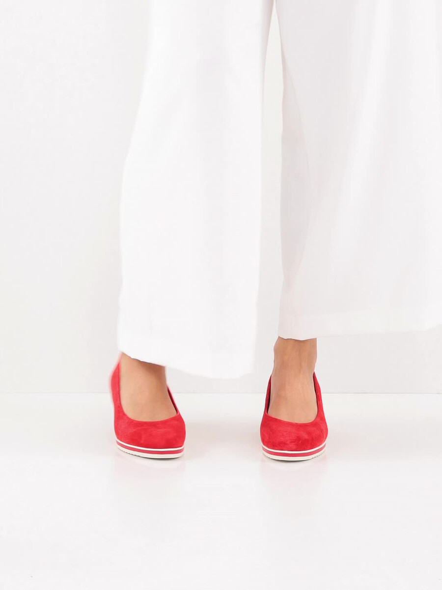wedge en cuir pompes - rouge 1-22303-42-500 acheter tamaris pompes en ligne