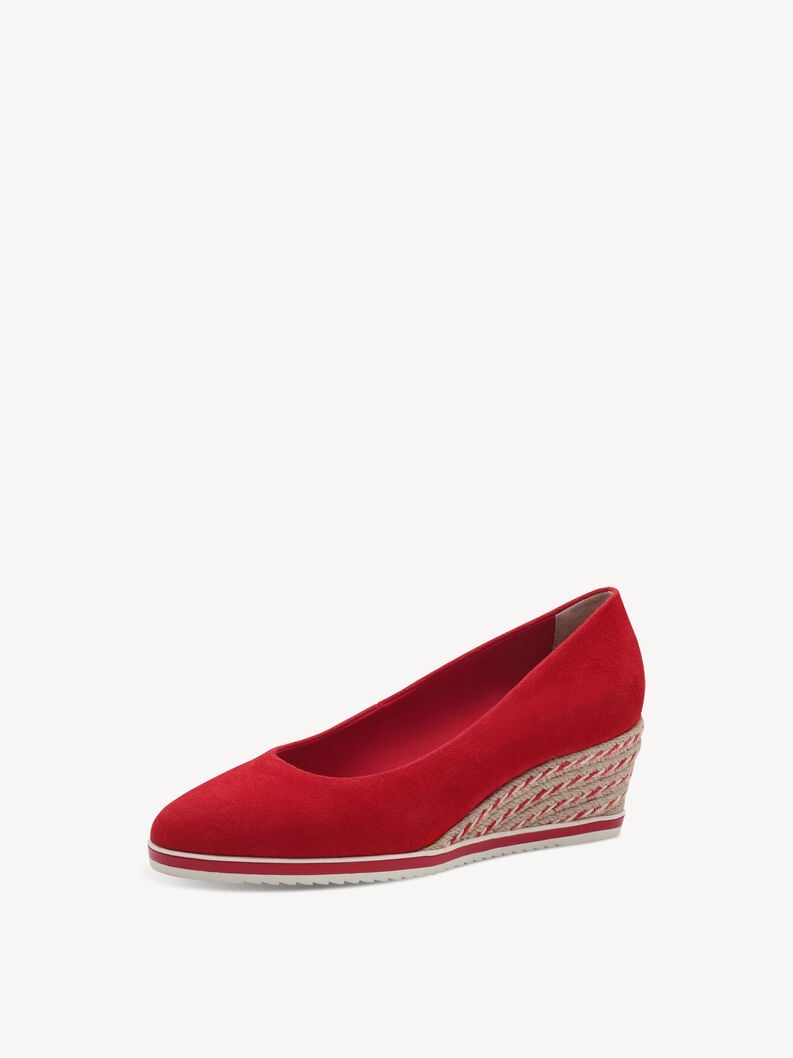 wedge en cuir pompes - rouge 1-22303-42-500 acheter tamaris pompes en ligne