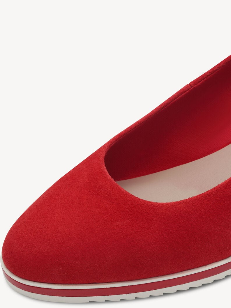 wedge en cuir pompes - rouge 1-22303-42-500 acheter tamaris pompes en ligne