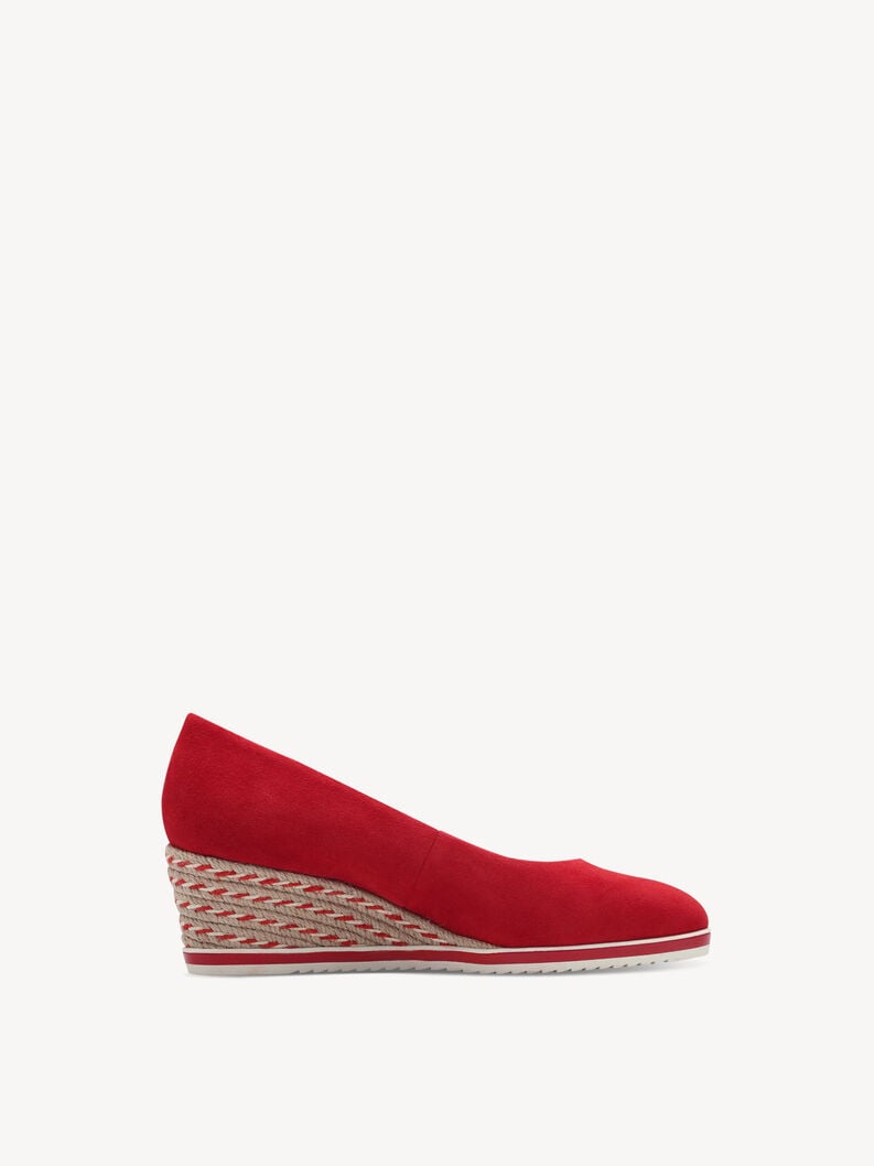 wedge en cuir pompes - rouge 1-22303-42-500 acheter tamaris pompes en ligne