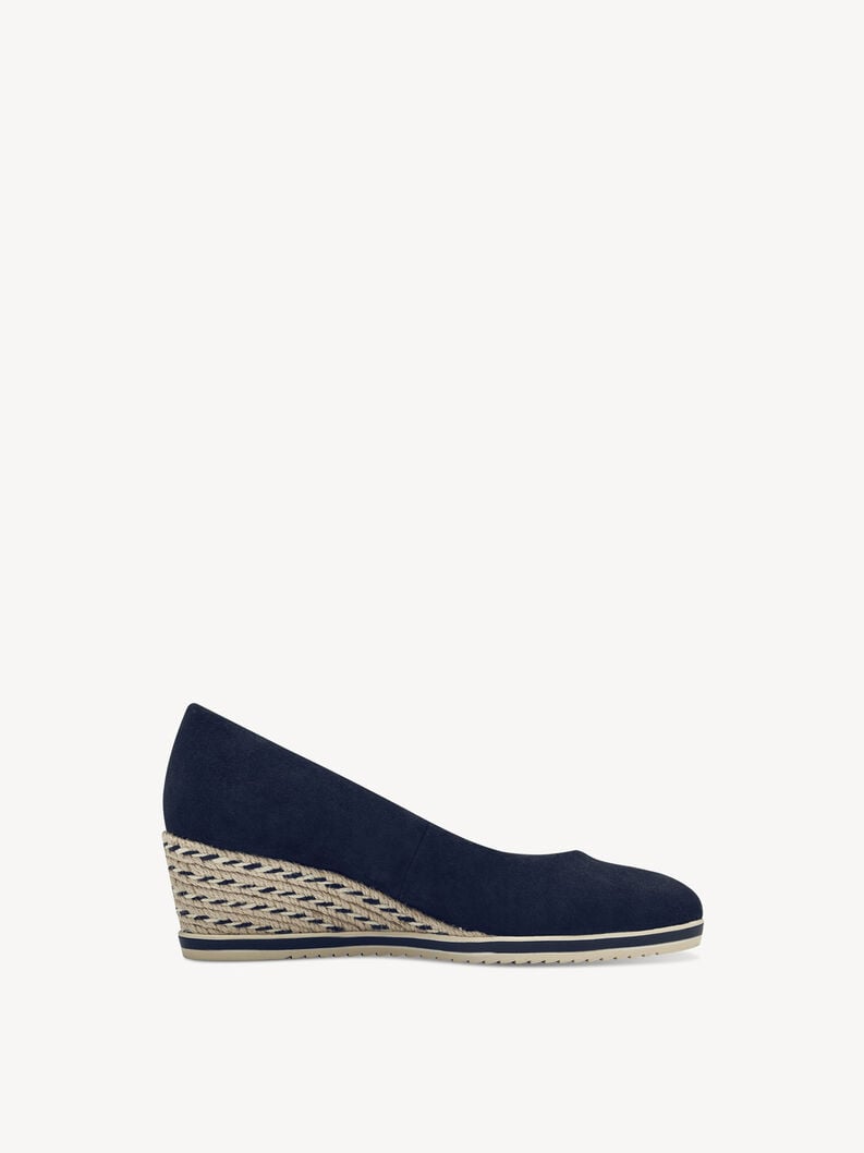 wedge en cuir pompes - bleu 1-22303-42-805 acheter tamaris pompes en ligne