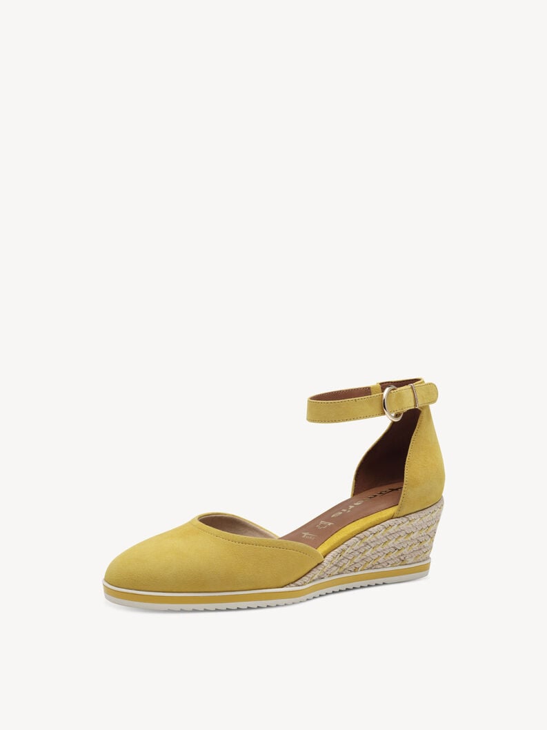 wedge en cuir pompes - jaune 1-22309-42-600 acheter tamaris pompes en ligne