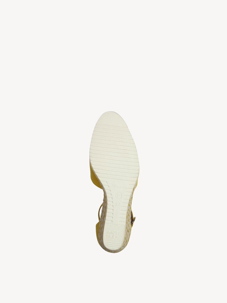 wedge en cuir pompes - jaune 1-22309-42-600 acheter tamaris pompes en ligne